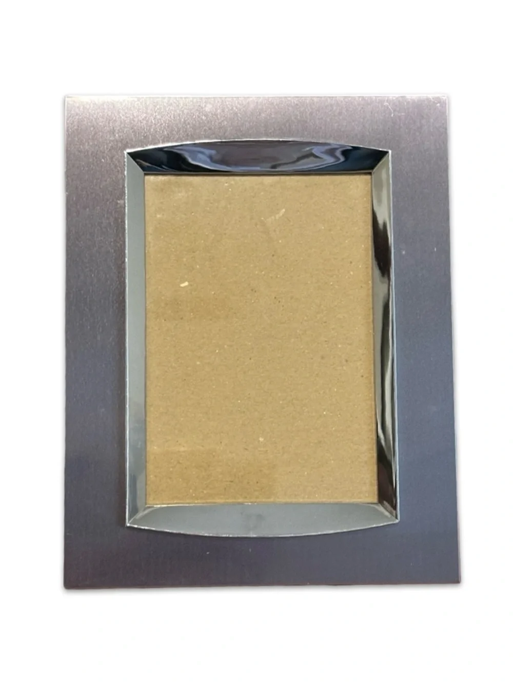 Modern Silver Tone Picture Frame 4x6 Sleek Metallic Minimalist Decor